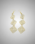 Swirl Brass Drop-down Earrings