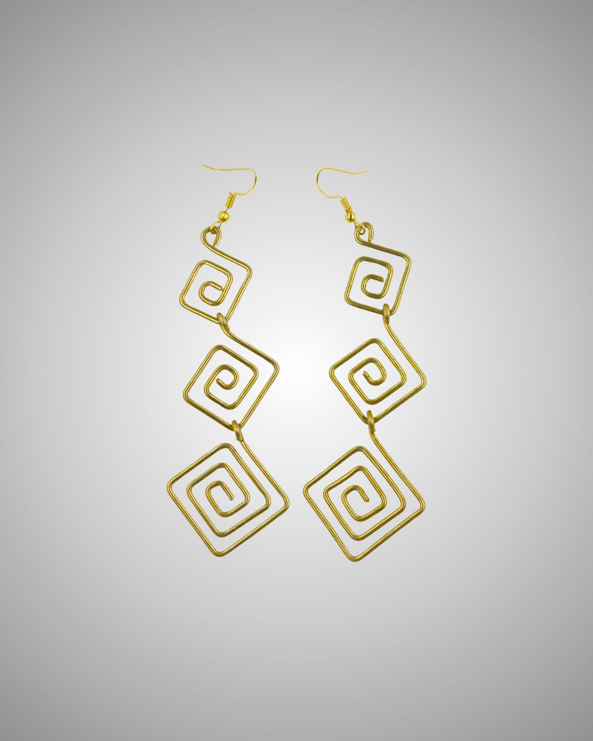Swirl Brass Drop-down Earrings